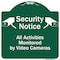 Signmission Security All Activities Monitored By Video Cameras Heavy-Gauge Aluminum Sign, 18" H, GW-1818-9754 A-DES-GW-1818-9754 - alternate 1